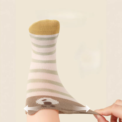 5 Pairs Seamless Baby Socks Non Slip Learning Socks for Toddlers Indoor Early Education Socks Mid Crib Soft Cotton Socks