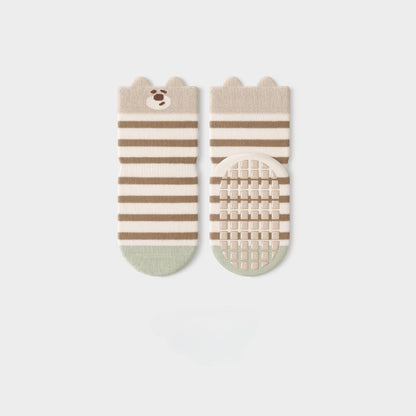 5 Pairs Seamless Baby Socks Non Slip Learning Socks for Toddlers Indoor Early Education Socks Mid Crib Soft Cotton Socks