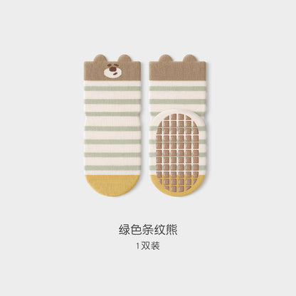 5 Pairs Seamless Baby Socks Non Slip Learning Socks for Toddlers Indoor Early Education Socks Mid Crib Soft Cotton Socks