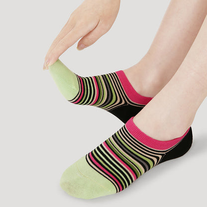 5 Pairs Women Short Socks Colorful Dot Non Slip Low Cut Invisible Socks for Daily Wear