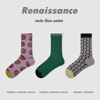3 Pack Summer Lace Socks for Women Breathable Mesh Ankle Socks Cute Floral Pattern Mid Calf Socks